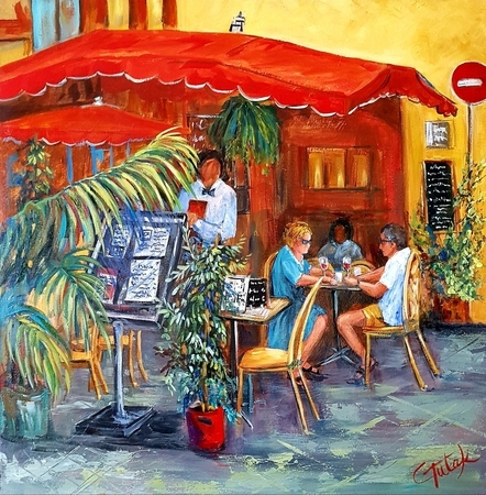 "Afternoon Spritz" oil  24x24  $500