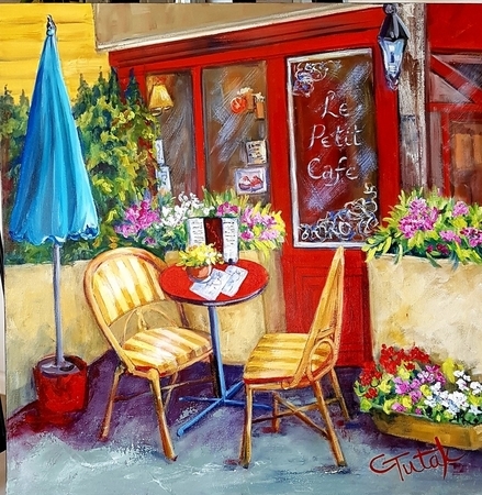 "Table for 2" oil 24x24   $500