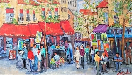 "Montmatre Market"  acry  12x24  $400