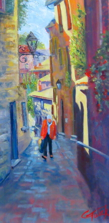 Sienna Stroll  8X20  oil